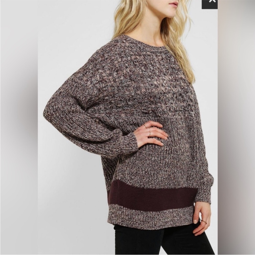 Urban Outfitters BDG | Women’s Eggplant Heather Zoe Long Crewneck Sweater, Sz XS